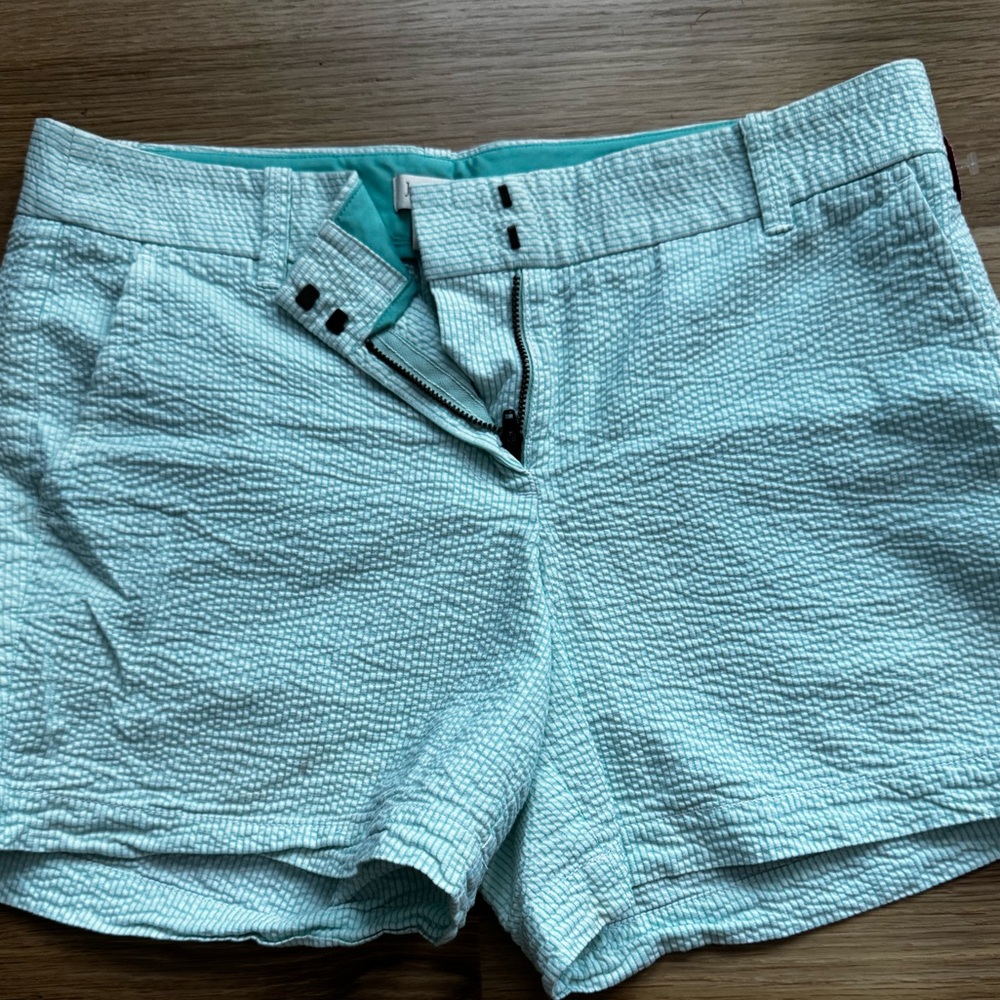 J Crew Mint Green Seersucker Shorts